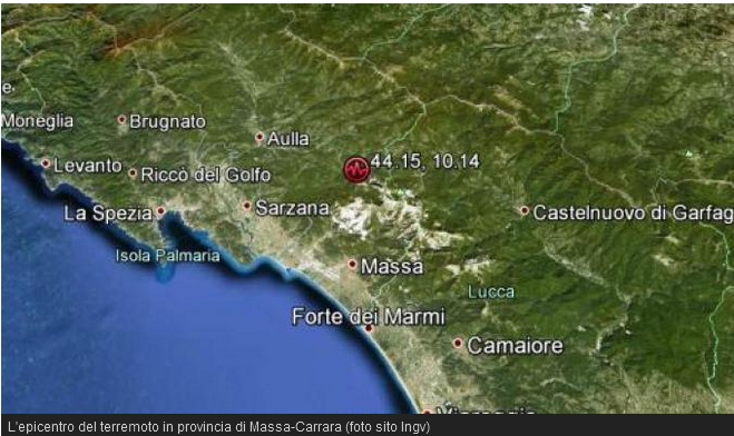 BREAKING NEWS – Nuova scossa di terremoto di magnitudo 5.2. L’ epicentro in Lunigiana ma è stata avvertita anche al nord Italia